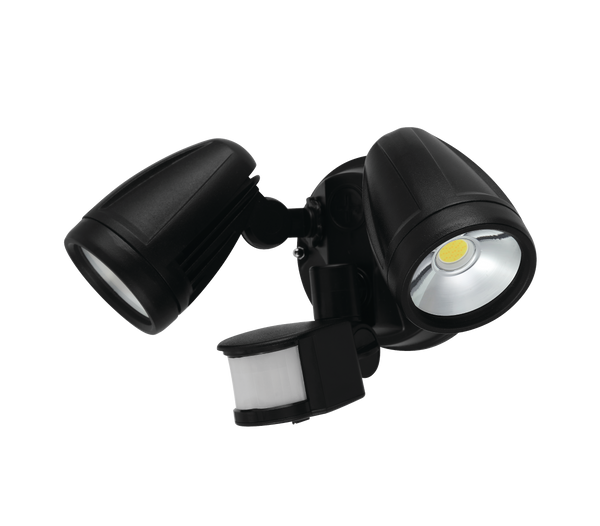 CHOPPER 2x15W Security Spotlight Sensor Black Cast Aluminium