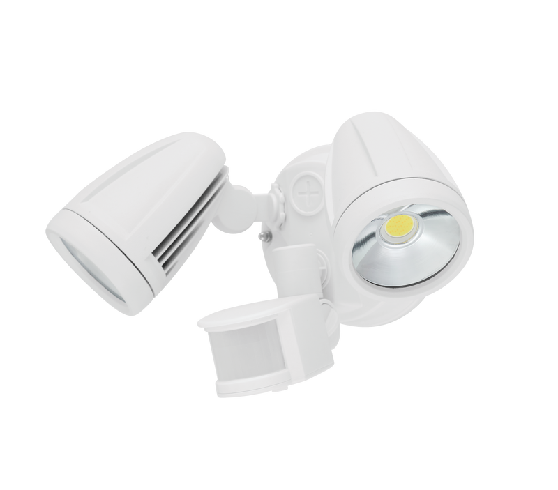CHOPPER 2x15W Security Spotlight Sensor White Cast Aluminium