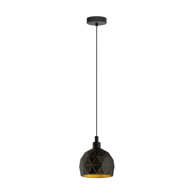 ROCCAFORTE Pendant Light 1x40W E14 Black & Gold