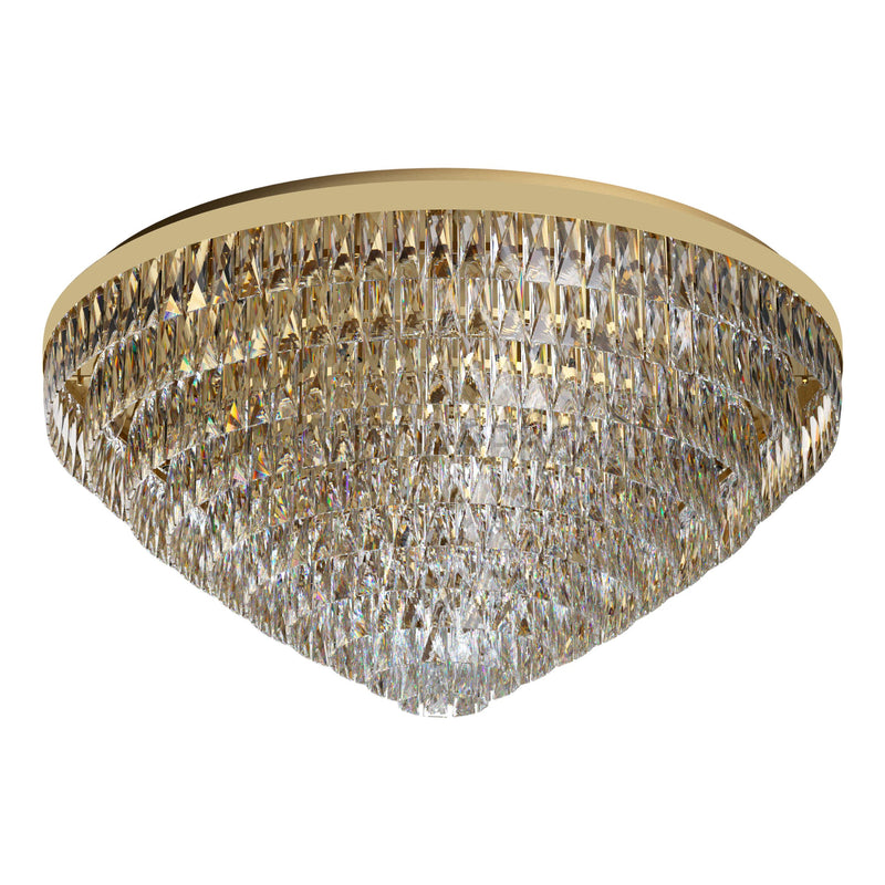 The Show Stoper VALPARAISO Ceiling Light 25x40W E14 Gold Steel & Crystal