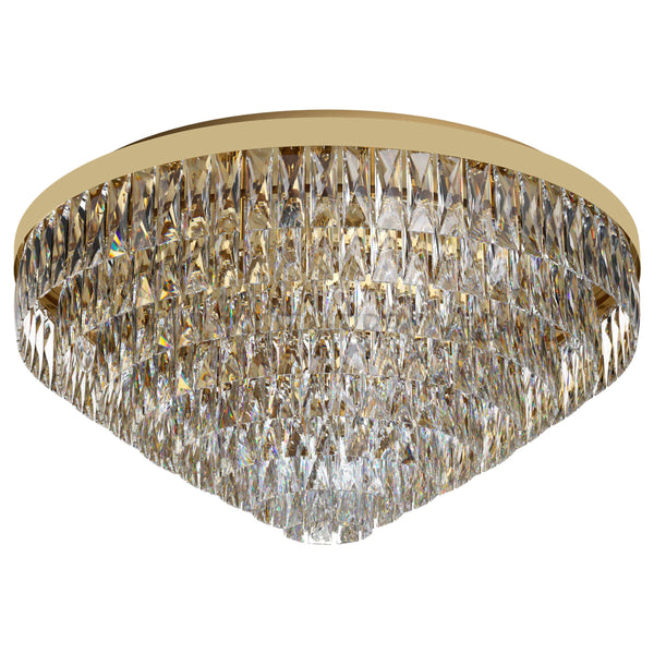 Show Stoper VALPARAISO Ceiling Light 16x40W E14 Gold Steel & Crystal