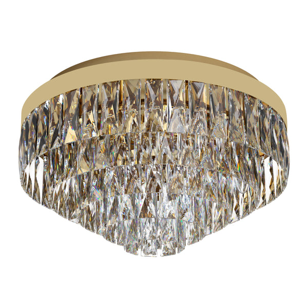 The Show Stoper VALPARAISO Ceiling Light 8x40W E14 Gold Steel & Crystal