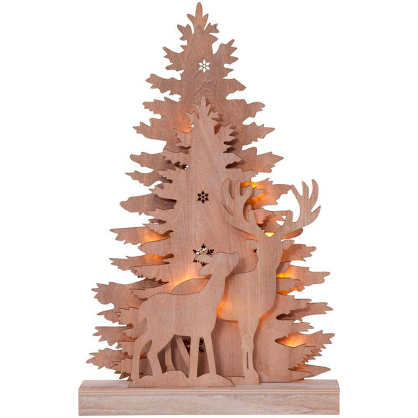 Xmas Fauna Tree/Reindeer Decorative Wood