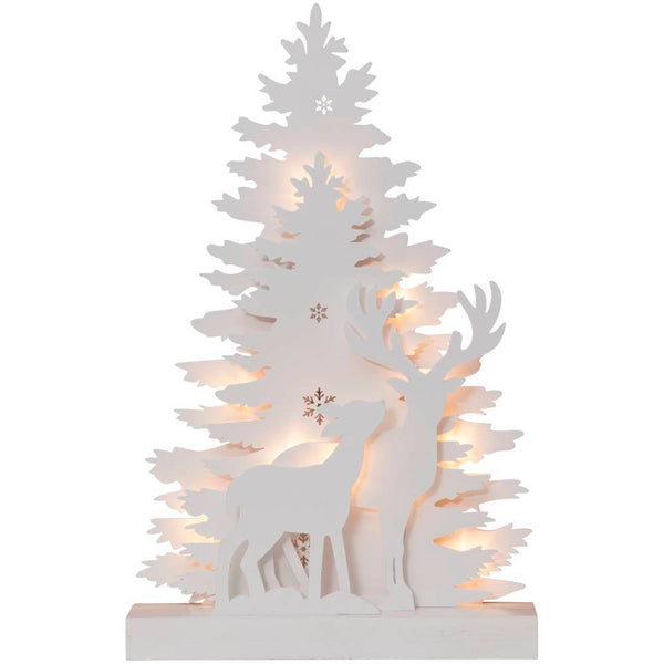 Xmas Fauna Tree/Reindeer Decorative White
