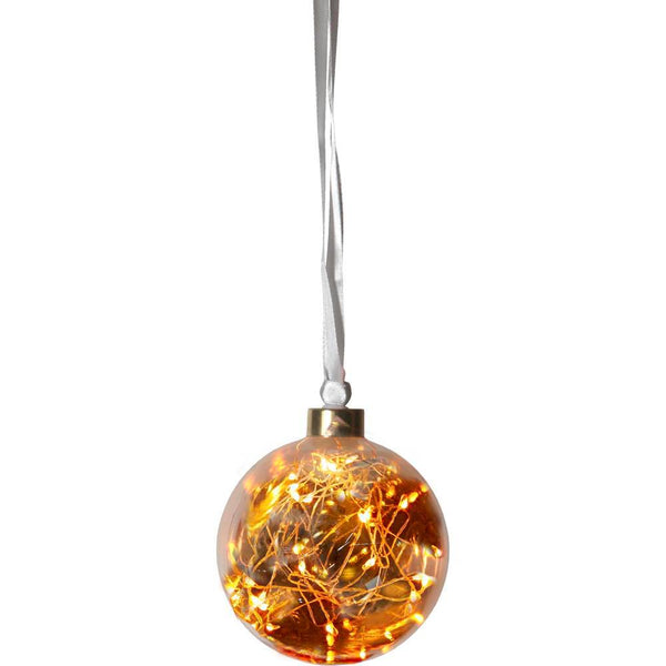 Xmas Glow Hang Ball Decorative Amber / Copper