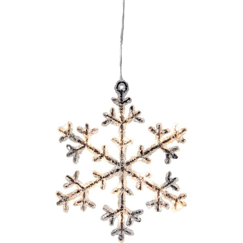 Xmas Icy Hang Star Decorative Brown