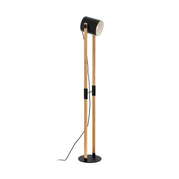 HORNWOOD Floor Lamp 1x60W E27 Black & Wood