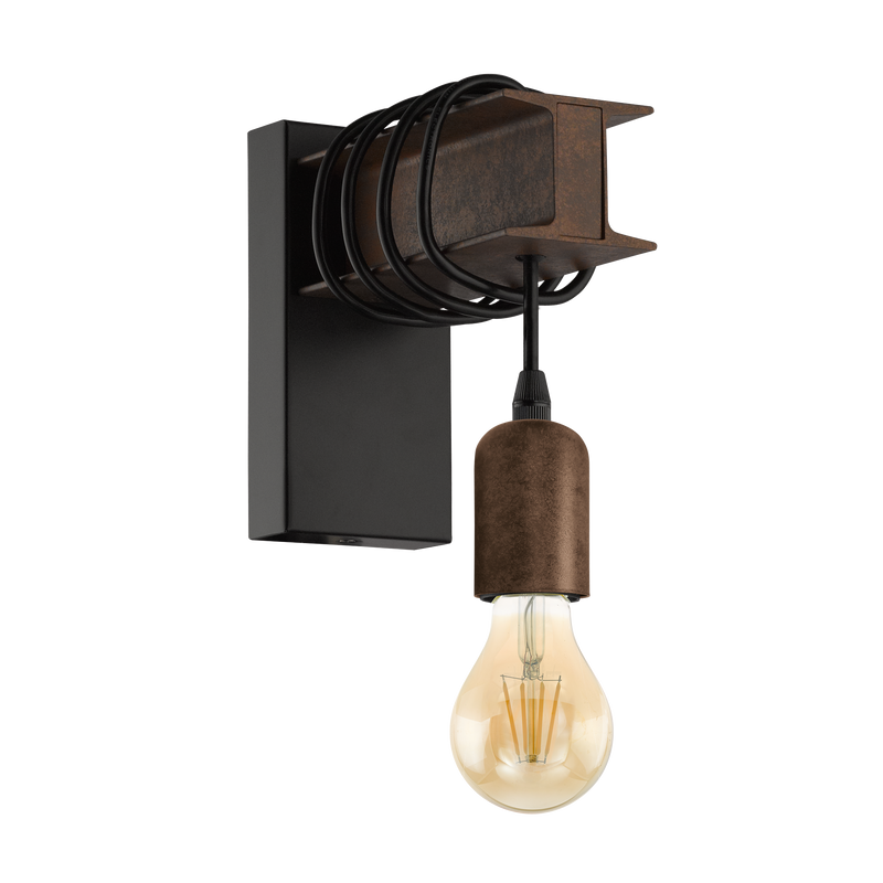 TOWNSHEND 4 Wall Light 1x10W E27 Brown