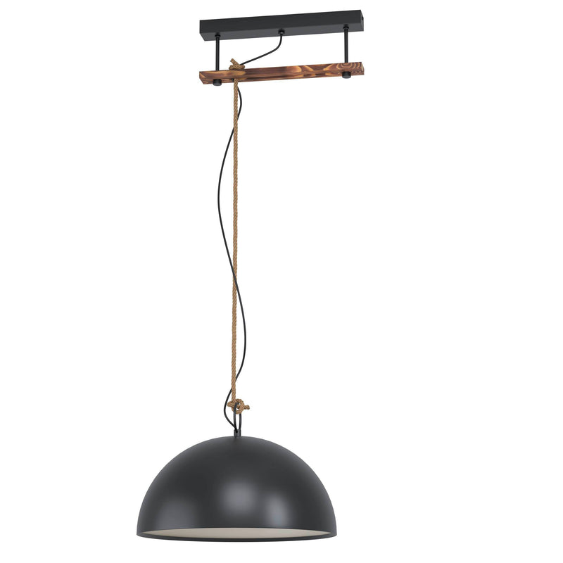 HODSOLL Pendant 1X40W E27 Black/RUSTIC Wood