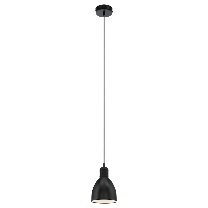 PRIDDY Pendant Light 1x60W E27 Black