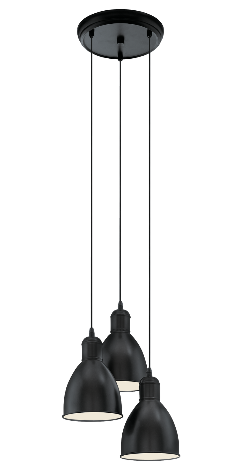 PRIDDY Pendant Light 3x60W E27 Black