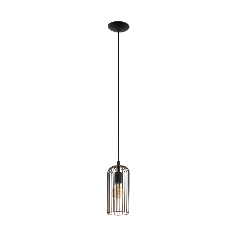 ROCCAMENA Pendant Light 1x60W E27 Black/Copper