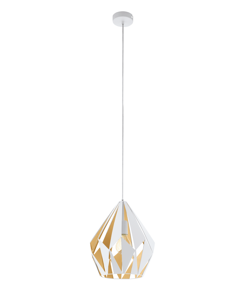 CARLTON 1 Pendant 1X60W E27 White/Gold 2M Medium