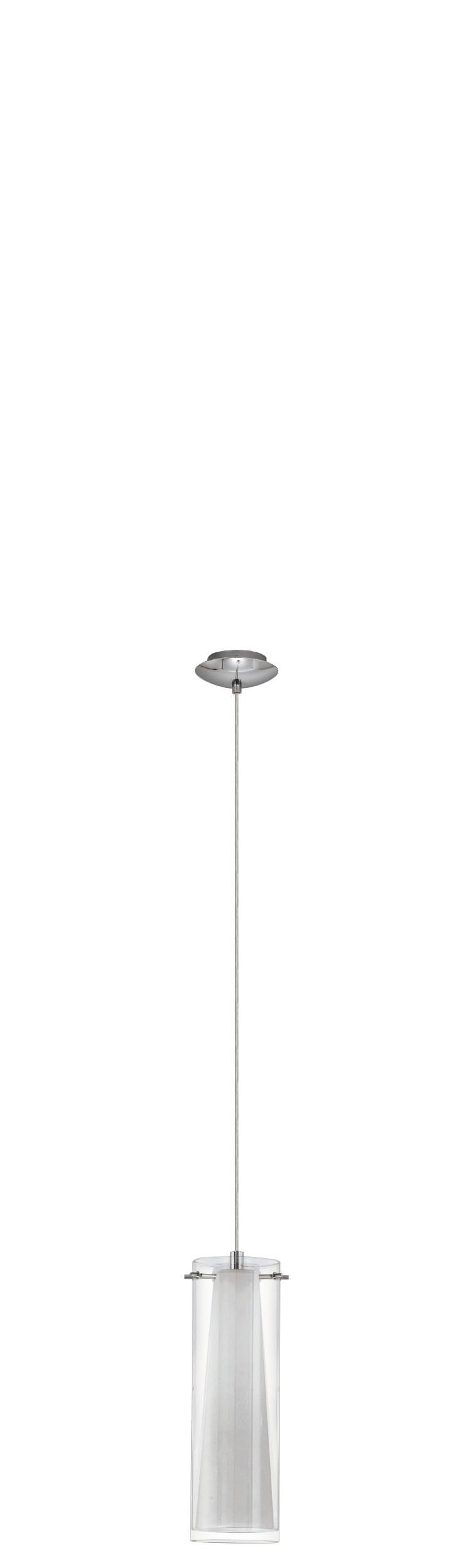 PINTO Pendant Light 1x60W E27 Chrome/Opal/Clear