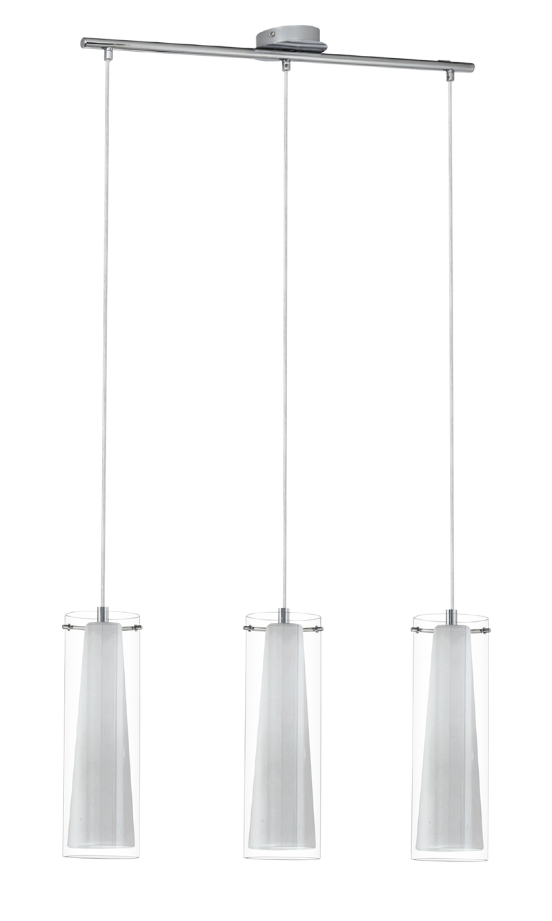 PINTO Pendant Light 3x60W E27 Chrome/Opal/Clear