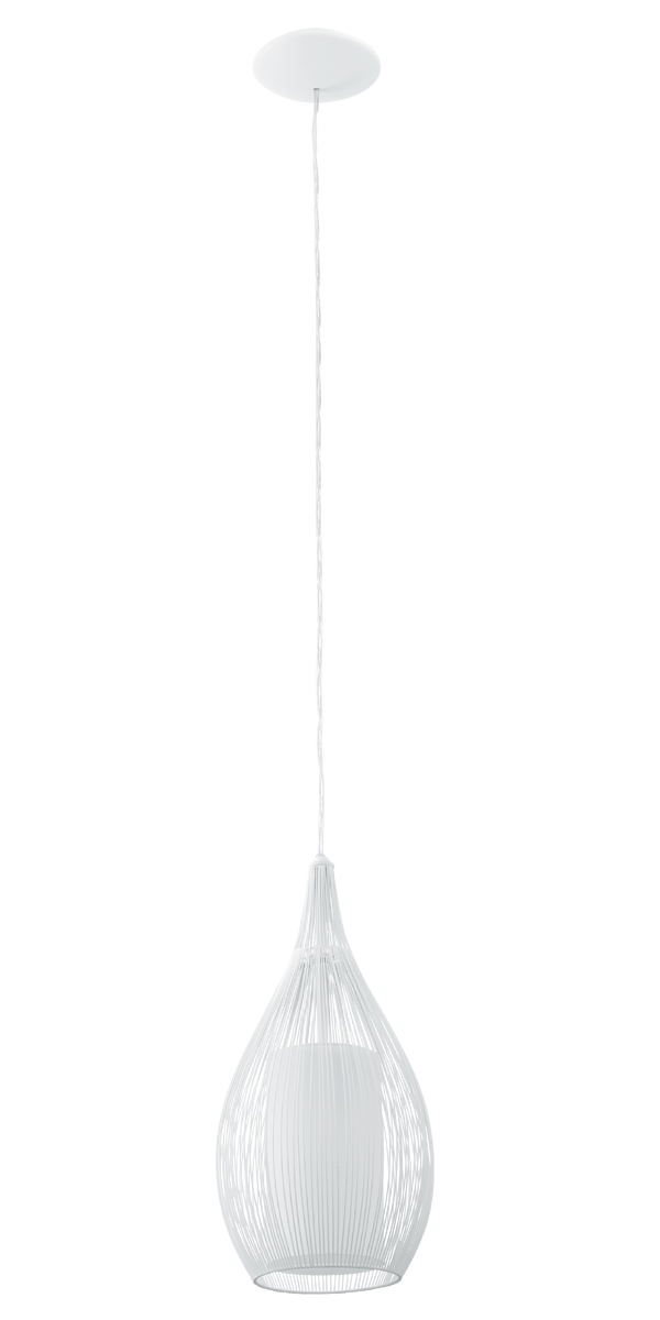 RAZONI Pendant Light 1x60W E27 White W Satin Glass
