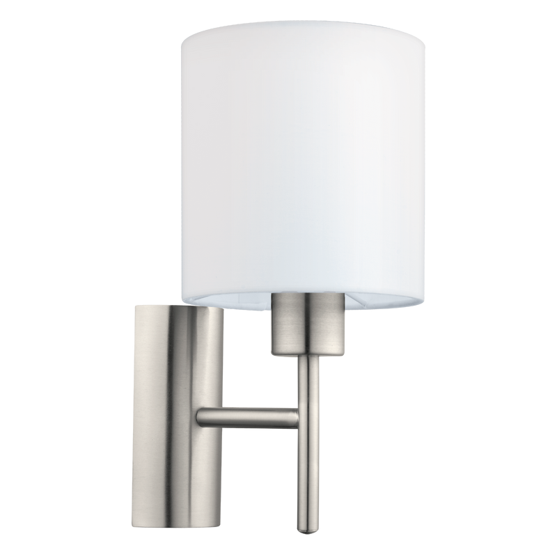 PASTERI Wall Light 1x60W E27 White & Satin Nickel