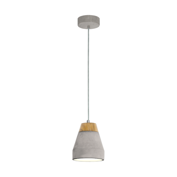 TAREGA Pendant Light 1x60W E27 Wood and Grey Concrete