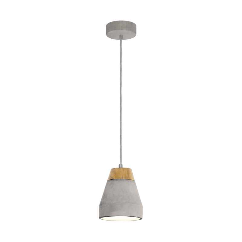 TAREGA Pendant Light 1x60W E27 Wood and Grey Concrete