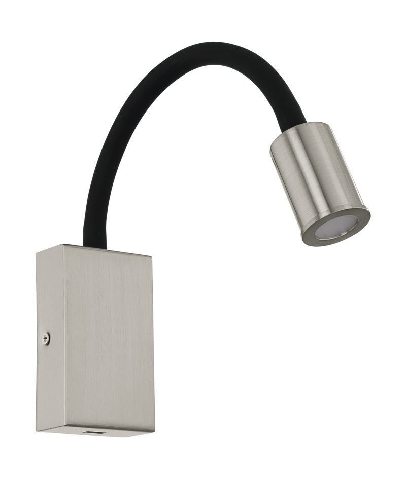 TAZZOLI Wall Light 1x3.5W LED 3000K USB Black & Satin Nickel