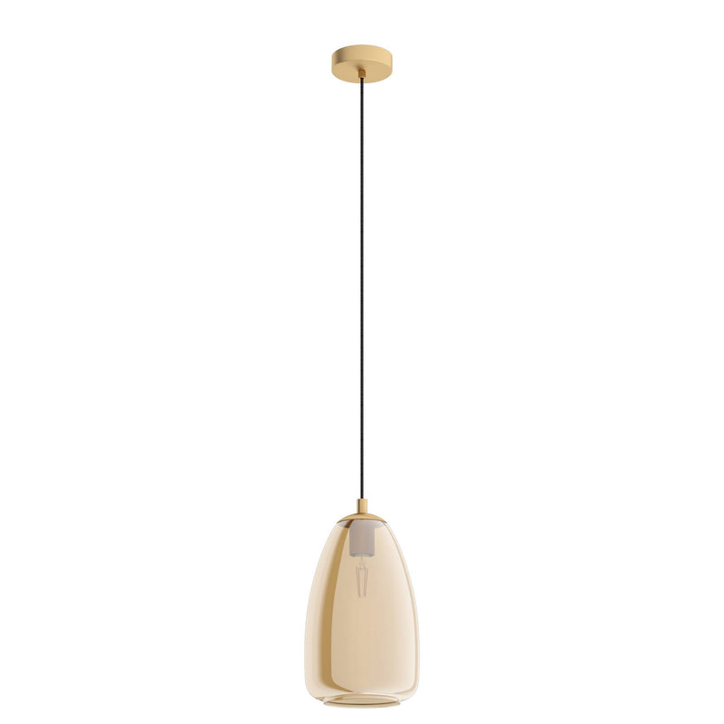 ALOBRASE Pendant 1X40W E27 Brass Matt / Amber Small