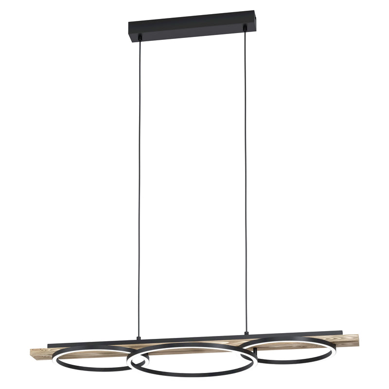 Boyal LED Pendant 40.5W 3000K Black Rustic Wood