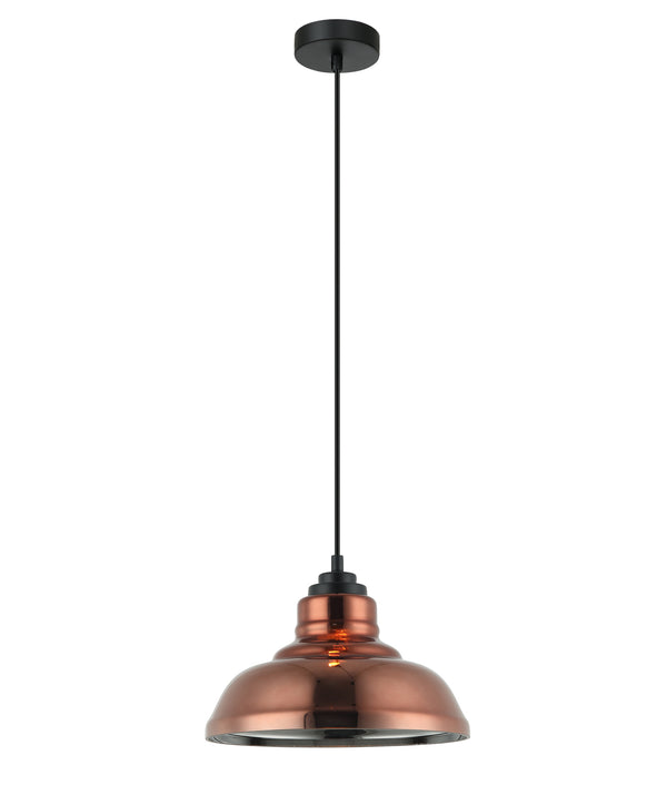 PENDANT ES Copper Coloured Glass Dome OD280mm