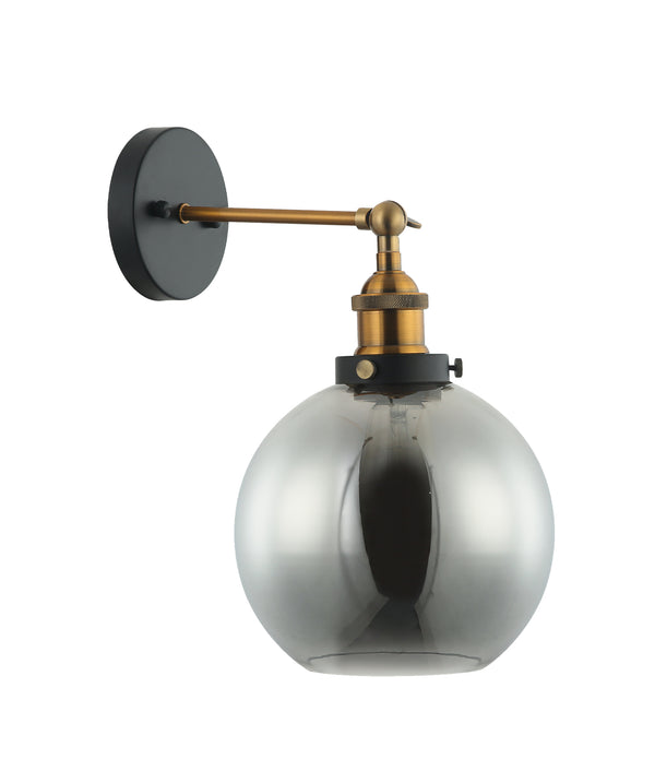 Interior Wine Glass with Antique Brass/ Chrome Highlight Wall Lights