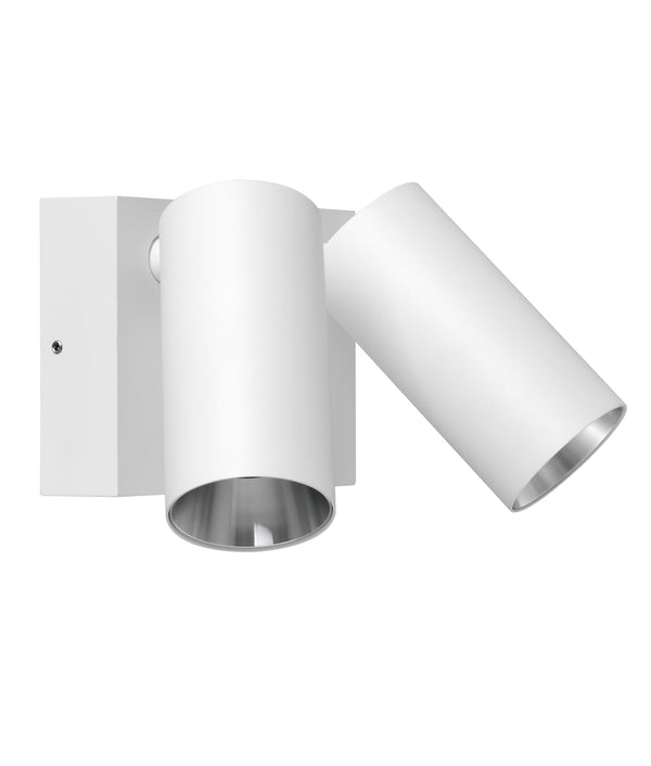 Exterior LED Adjustable Wall / Pillar Lights Matte White Coated Aluminium