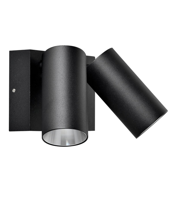 Exterior LED Adjustable Wall / Pillar Lights Matte Black Coated Aluminium